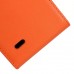 LG G3 - Genuine Leather Up Down Flip Protective Phone Cover Case - Orange